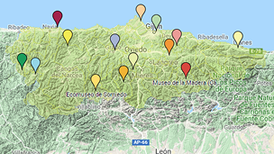 mapa de museos de la red